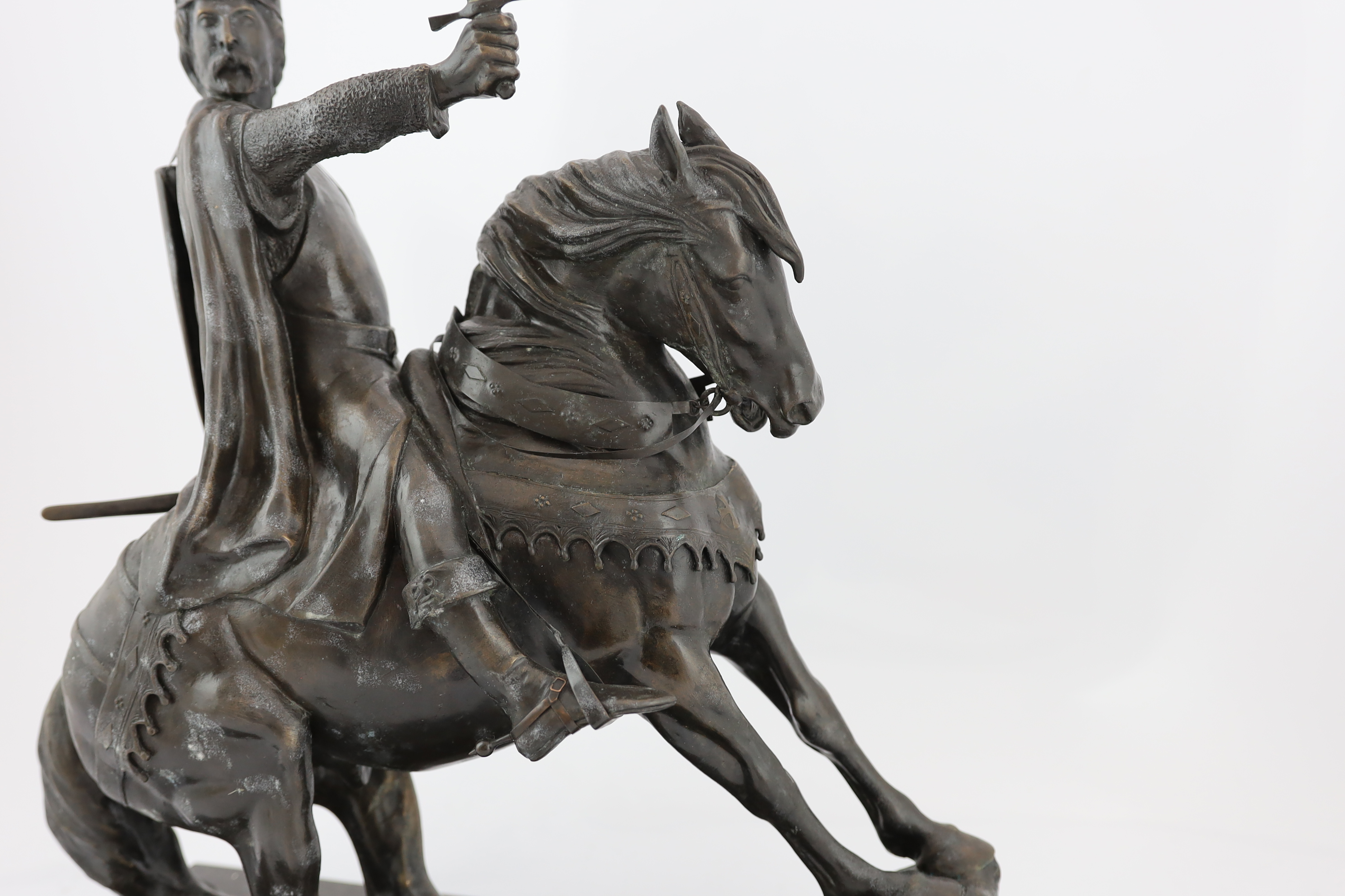 Bernard Winskill (d.1980), a Royal Worcester foundry bronze equestrian group Richard Coeur de Lion